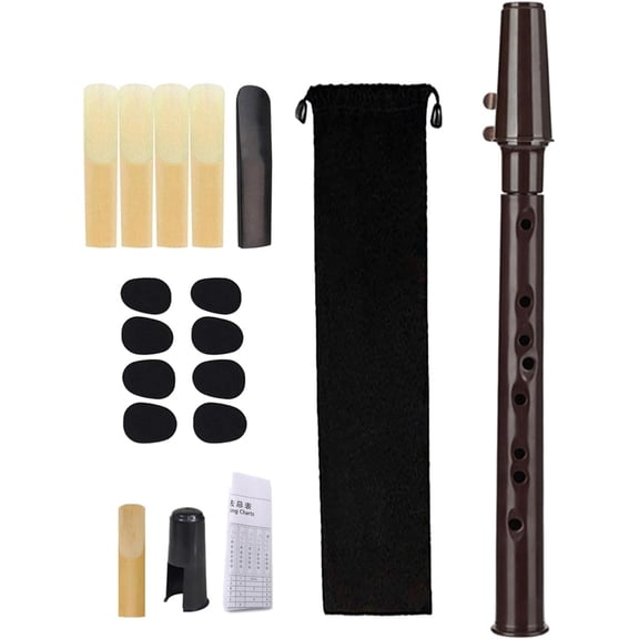 Mini Pocket Saxophone C Key, Easy to Play Portable Compact Woodwind Instrument for Beginners/Kids/Amateurs, Music Lovers/Instrument Players - Coffee