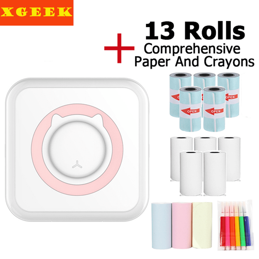 Mini Pocket Sticker Printer, Bluetooth Wireless Portable Mobile Printer