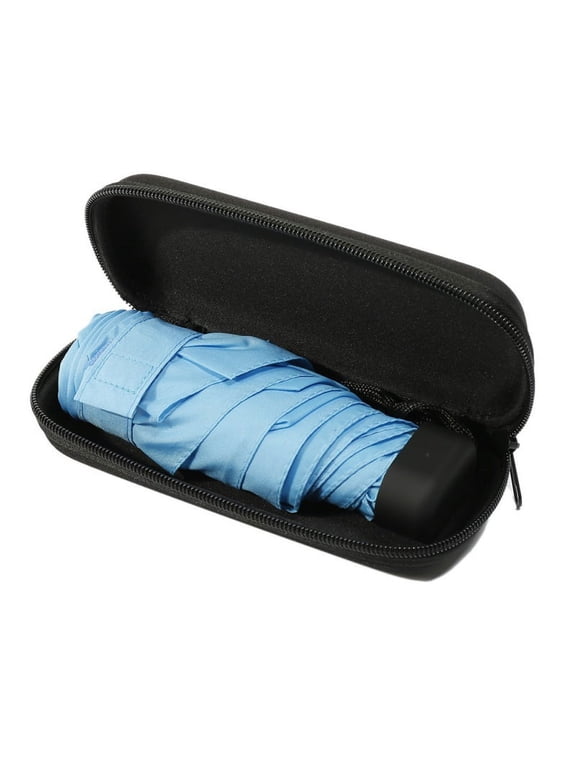 Mini Pocket Travel Umbrella with Case - Small, Compact Umbrella for Backpacks, Purses, Briefcases or Cars - Versatile, Unisex Design - Made with Water-Resistant Pongee Fabric