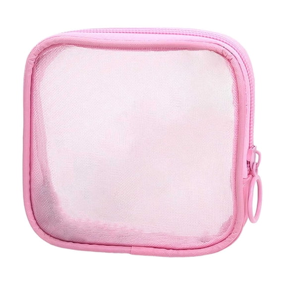 Mini Pocket Wallet Mesh Zipper Travel Toiletries Cosmetic Organizer Pouch For Storage