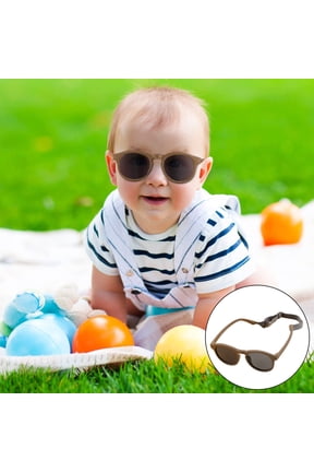 Mini Polarized Sunglasses & Infant Eyewear, UV400 Protection With Adjustable Anti-Lost Strap, 0-3 Years Toddlers, 4.3" (Brown)