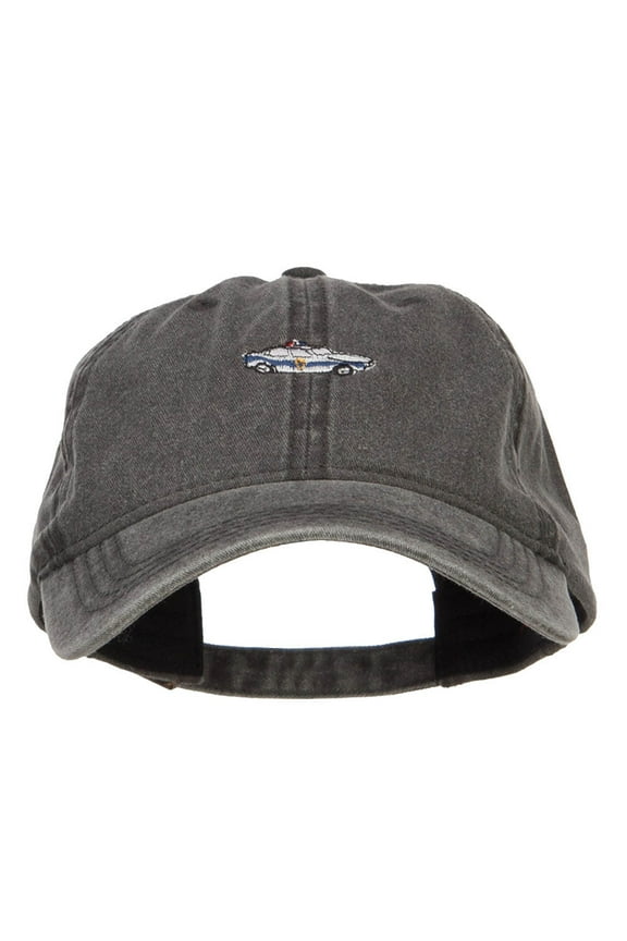 Mini Police Car Embroidered Washed Cap - Black OSFM