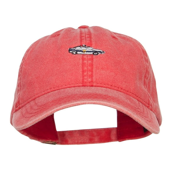 Mini Police Car Embroidered Washed Cap - Red OSFM