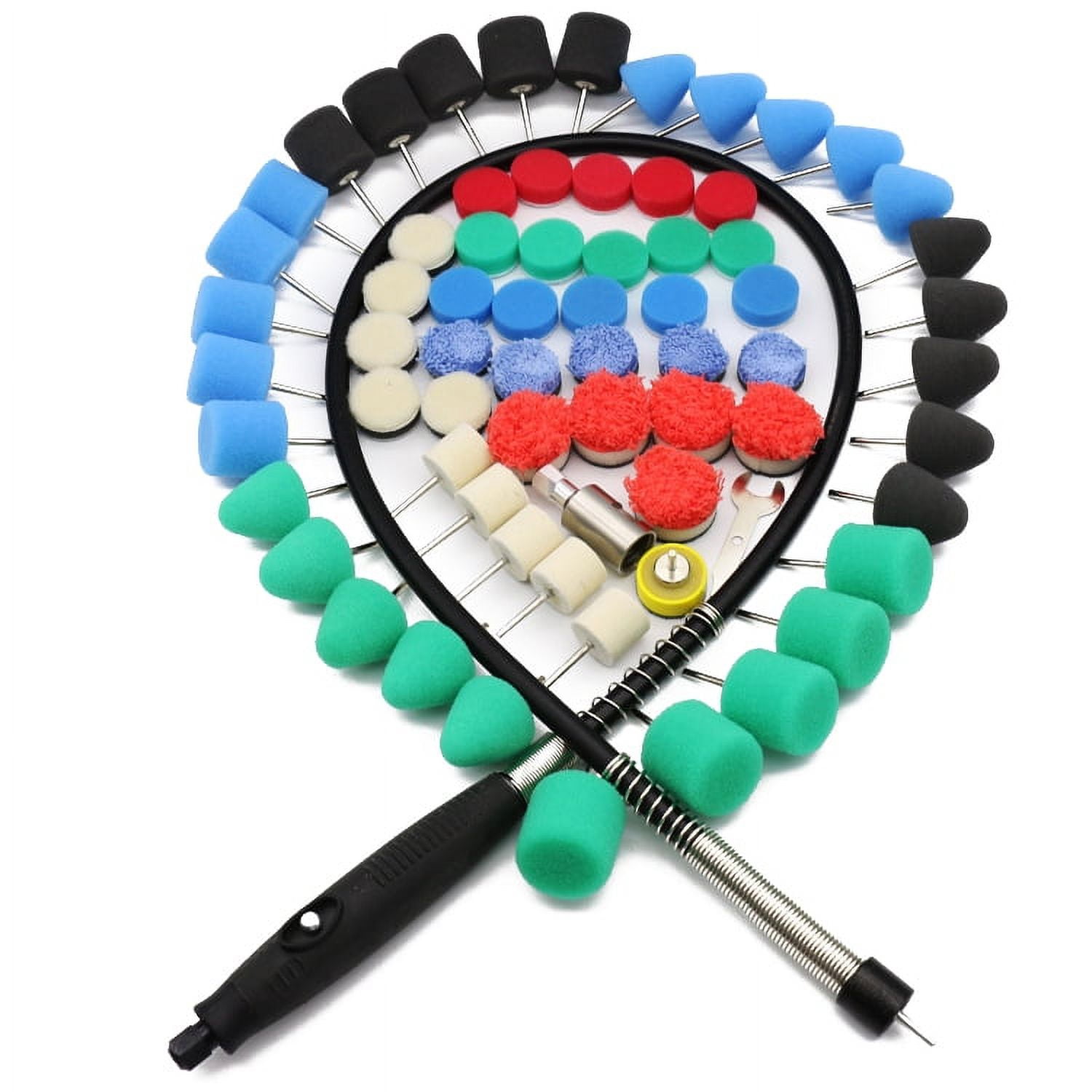 Mini Polishing Pad Car Detailing Drill Polish Pads Sponge Flexible Shaft Buffing Wheels Kit Auto Polisher Machine Set