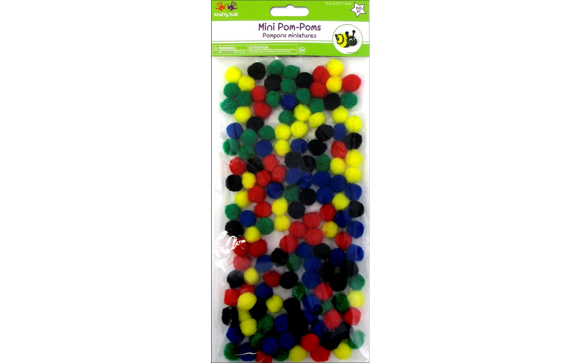 Multicolor 3/4 inch Pom-Poms, 45 Pack