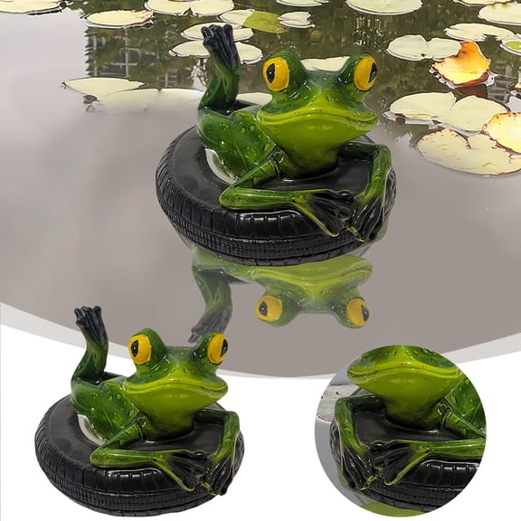 Mini Pond Floating Sculpture Decorative Garden Statue Outdoor Water Feature Ornament For Patio Balcony
