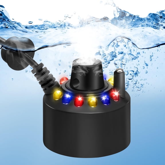 Mini Pond Fog Machine with 12 LED Lights Indoor Water Fountain Mister for Halloween Party Decor
