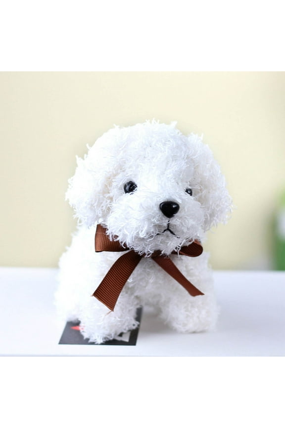 Mini Poodle Keychain - 12cm Simulation Dog Plush Toy, Stuffed Doll Pendant with Key Ring, Cute Car Accessory or Bag Charm, Christmas Stocking Stuffer Gift, Small Pet Lover Gift