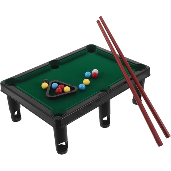 Mini Pool Table Game Set for Kids, Tabletop Billiards with Balls Cue Sticks Triangle Rack - Portable Miniature Pool Table for Home Party Game Night
