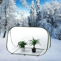 Pop-Up Mini Greenhouse, Plant Overwintering Protection Tent, Transparent PVC Cover, Zipper Ventilation Windows, Foldable Design for Indoor Outdoor Plants