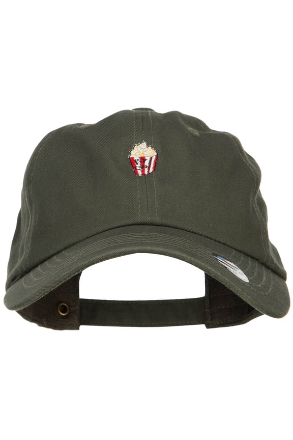 Mini Popcorn Embroidered Unstructured Cap - Olive OSFM