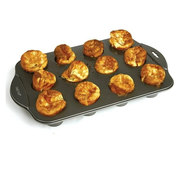 Mini Popover Pan, 12 Count Nonstick - 5.5cm Top, 4cm Bottom, 5cm Depth - Baking Mold for Yorkshire Puddings, Cream Puffs, Appetizers
