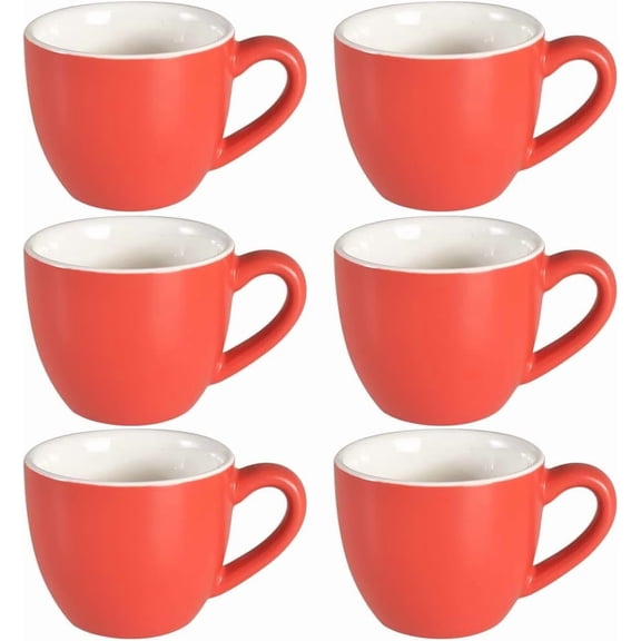 Mini Porcelain Espresso Cup, 3 Ounces / 90 ml Coffee Mugs Demitasse for Espresso, - Red