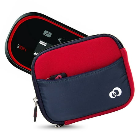 Mini Portable 5.65" Carrying case sleeve for WiFi HotSpot Modem & Router Mobile, Camera Case, External Battery Sleeve PLUS Secure Hand Wrist Strap (Red)
