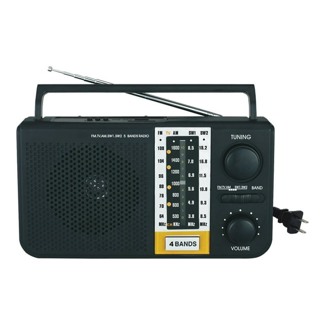 Mini Portable AM/FM/SW1/SW2/TV 5 Bands Radio with Built-In SD & USB ...