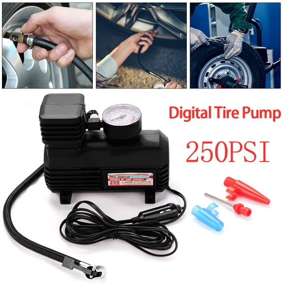 Mini Portable Air Compressor Electric Tire Inflator Pump 12 Volt Car 250PSI