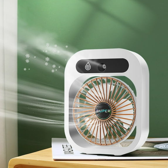Mini Portable Air Conditioner,Mini Portable Air Conditioner Quiet Desk Fan, Humidifier Misting Fan, Small Air Conditioner 3 Speeds AND LED Light, Evaporative Cooler For Home, Office, Room Clearance