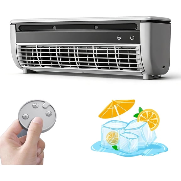 Mini Portable Air Conditioner, Wall Mount Air Conditioner No Window, Ductless Mini Split AC Unit with Remote Control, 3 Speed Quiet Cooling Fan, Small Wall Air Conditioner for Bedroom Kitchen RV (A)