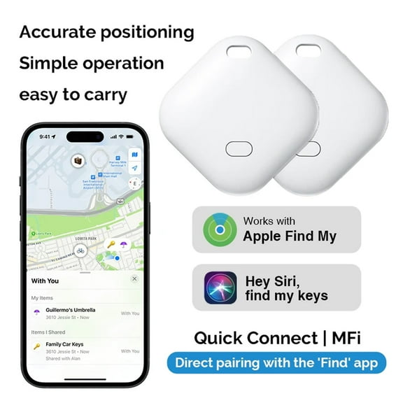 Mini Portable Anti-Loss Device Tracker for Pets,Cars, Wallets, Bags, Keys, And Luggage finder (only compatible with IOS)