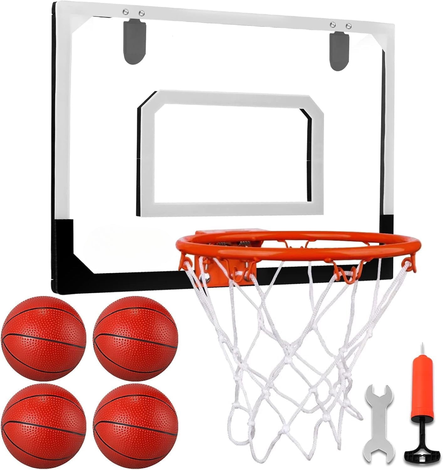 Mini Portable Basketball Hoop Indoor Glow in The Dark, Over The Door Basketball Net Goal for Room Outdoor Play Game Toys Gift for Adult Kids Boys 5 6 7 8 9 10
