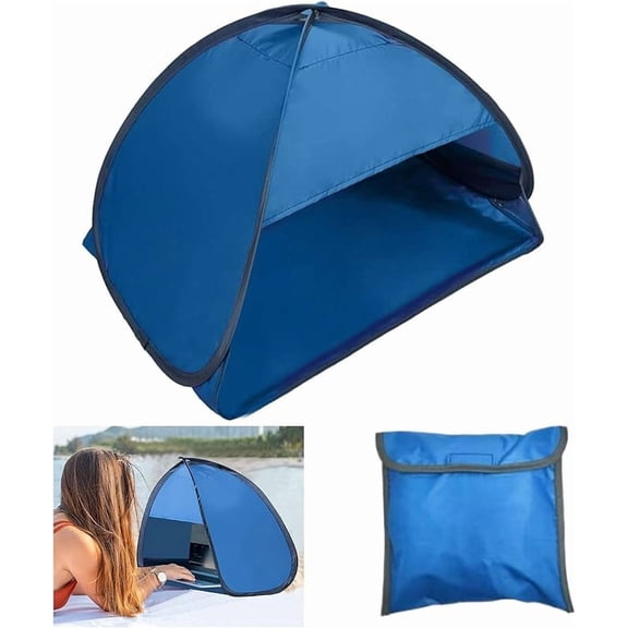 Mini Portable Beach Tent, Dog Beach Tent for Pet Shade, Laptop Sun Shade for Working Outside, Head Pop Up Canopy, Automatic Portable Mini Pop Up Canopy for Camping Hiking Picnic (BIue)