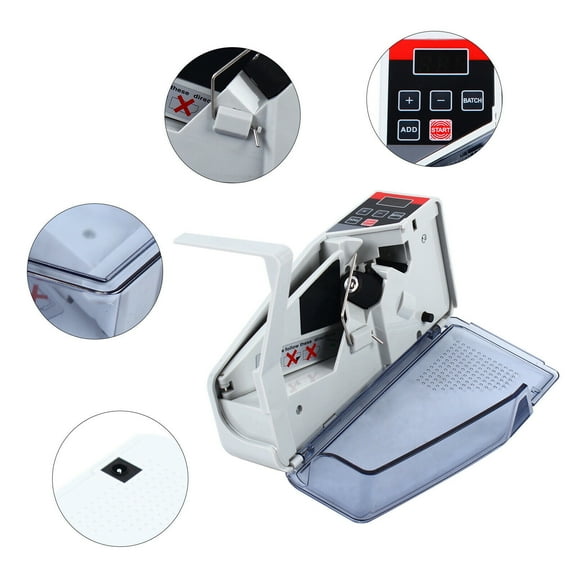 Mini Portable Bill Counter 600 Bills/Min, Battery/AC, Batch Function