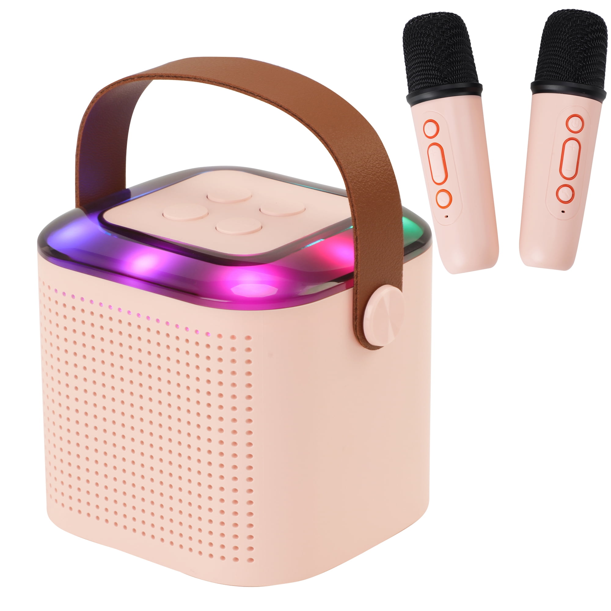 Mini Portable Bluetooth Speaker Karaoke Machine for Kids Adults with 2 Wireless Mics for Home Party for Boys Ages 4+ Years