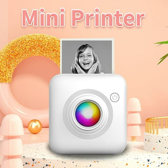 Mini Portable Bluetooth Thermal Label Printer, Small Barcode & Photo Sticker Maker, Inkless Mobile Printer for Labels, Barcodes, Notes and Photos