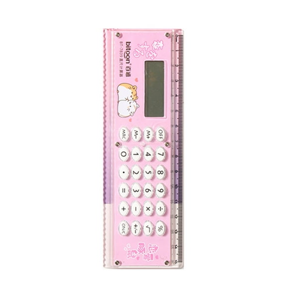 Mini Portable Calculators Ruler with 8-Digit LED Display 1 x Cell Battery Powered for Calculator Ruler Pocket Size