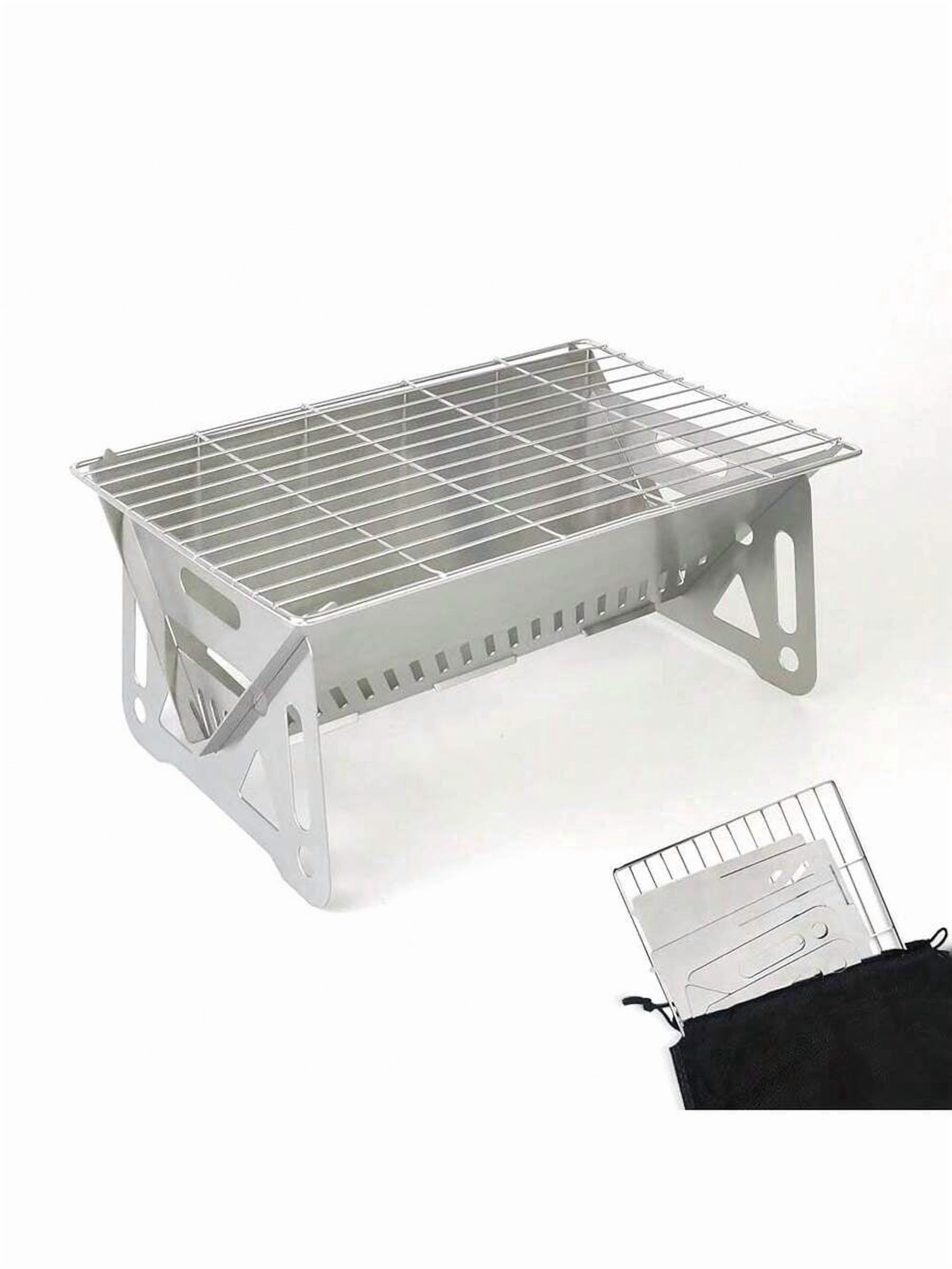 Mini Portable Charcoal Grill,Small BBQ Grill Tabletop Fire Pit For Camping Patio Outdoor Stainless Steel Camping Folding Barbecue Grills