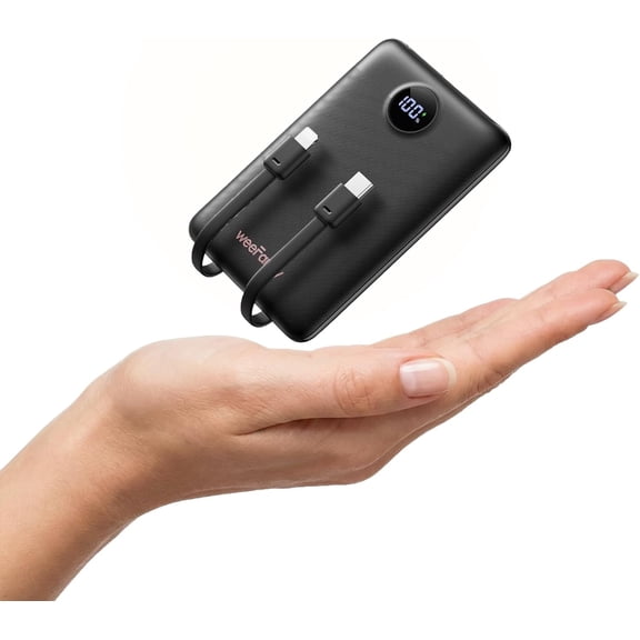 Mini Portable Charr with Built-in s10000mAh 22.5W Fast Charging Power Bank, Smaller USB-C Battery Pack for iPhone, Samsung, Android, Flight&Travel-Friendly, TSA-Compliant