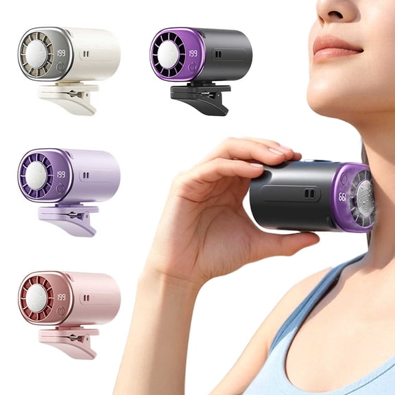 Mini Portable Clip Cooling Fan, Semiconductor Fast Refrigeration Fan with Digital Screen, 360° Rotate USB Charged Personal Fan for Outdoor Travel Car Desk