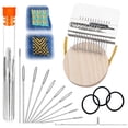 thumbnail image 1 of Mini Portable Darning Loom Kit With Wooden Base Metal Hooks For Mending Clothes Socks Patchwork Weaving, 1 of 8