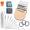 thumbnail image 1 of Mini Portable Darning Loom Kit With Wooden Base Metal Hooks For Mending Clothes Socks Patchwork Weaving, 1 of 8