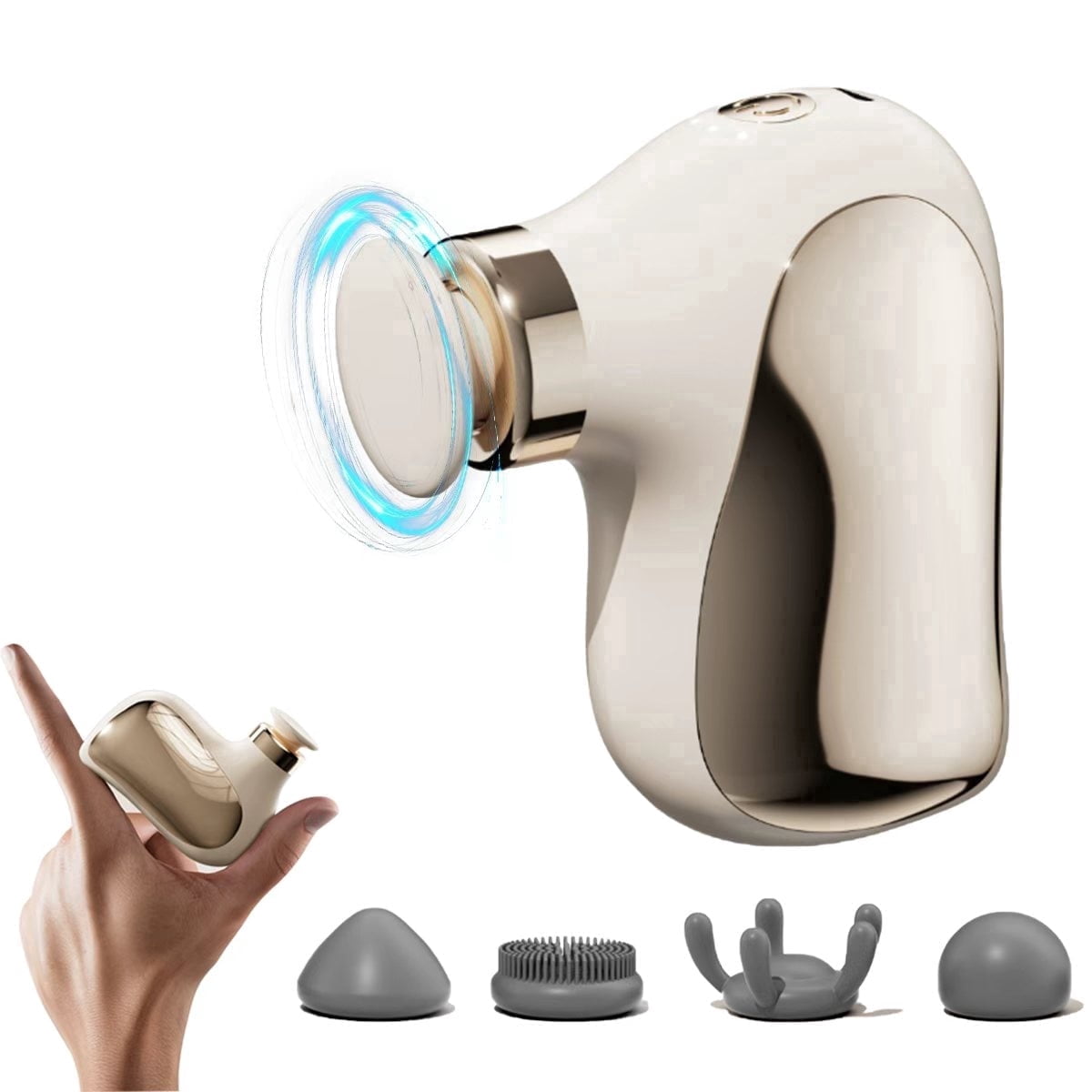 Mini Portable Deep Tissue Massage Gun with 4 Massage Heads, 8KG Strong Power & Quiet, Ideal for Office, Travel, Gym