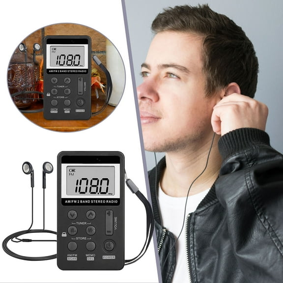 Mini Portable Digital AM FM Compact Travel Home Use Clear Sound Reception Personal Audio Device