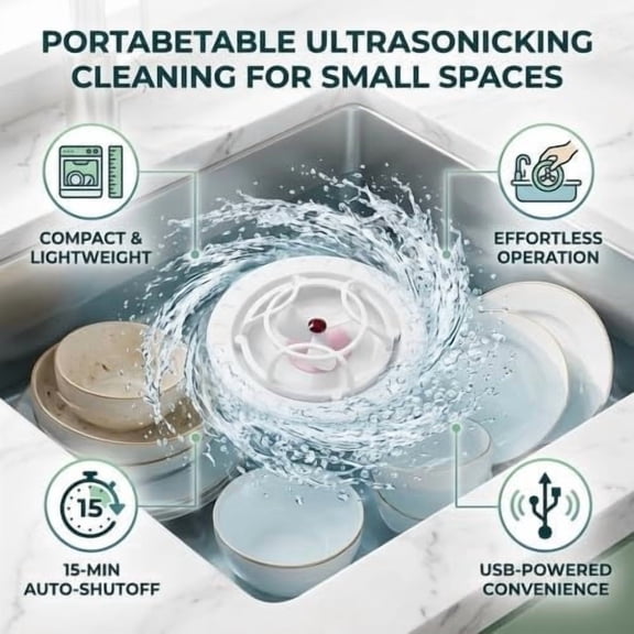 Mini Portable Dishwasher, USB Rechargeable Countertop Cleaner, High Pressure Water Spray Washer, Pink Small Device for Kitchen, Fruit, Vegetable & Home Use