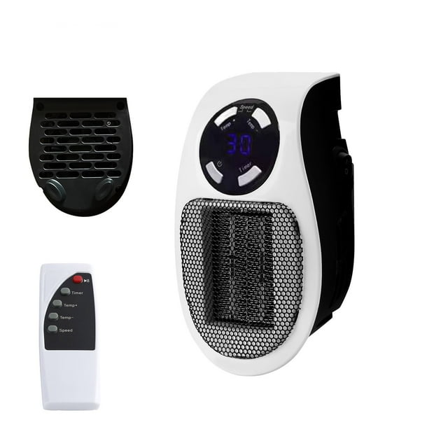 Mini Portable Dual Plug Space Heaters for Indoor Use, Small Remote