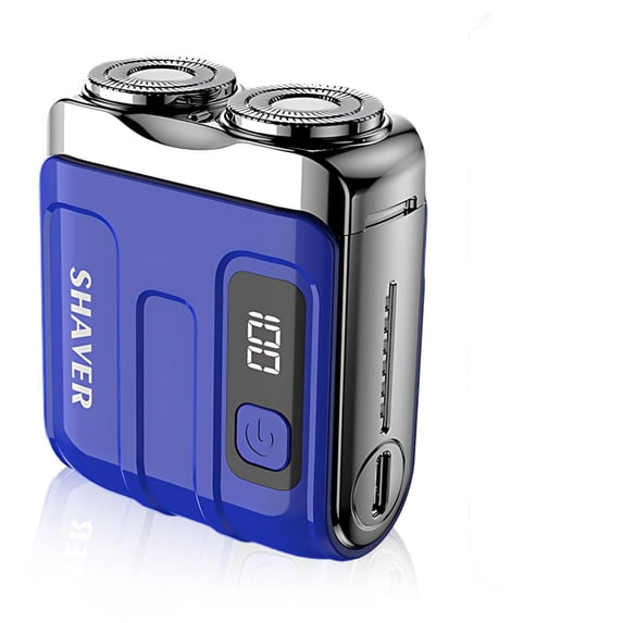 Mini Portable Electric Shaver for Men, IPX7 Waterproof Dual‑Head Magnetic Razor, USB Rechargeable Pocket Travel Shaver, Cordless One‑Button Grooming Shaver with Extra Replacement Head