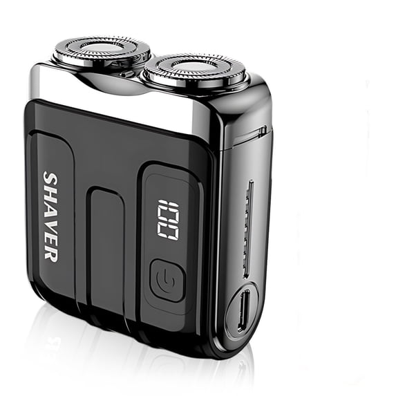 Mini Portable Electric Shaver for Men, IPX7 Waterproof Dual‑Head Magnetic Razor, USB Rechargeable Pocket Travel Shaver, Cordless One‑Button Grooming Shaver with Extra Replacement Head
