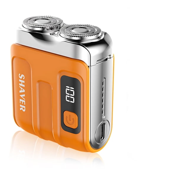 Mini Portable Electric Shaver for Men, IPX7 Waterproof Dual‑Head Magnetic Razor, USB Rechargeable Pocket Travel Shaver, Cordless One‑Button Grooming Shaver with Extra Replacement Head