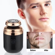 Mini Portable Electric Shaver,Rechargeable Wet Dry Mens Electric Shaver with Precision Trimmer,IPX7 Waterproof Electric Razor Dry Wet Rotary Face Shaver for Dad Husband,Black