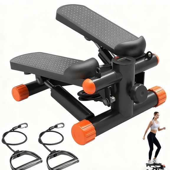 Mini Portable Exercise Stepper with Resistance Bands - Compact Stair Stepper Machine, Twist Motion Full Body Workout, 300LBS Capacity for Home Use Fitness Equipment