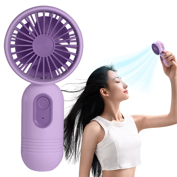 Mini Portable Fan 1 Pack, Cute Handheld Fan Battery Operated Lightweight Small Personal Fan with 3 Speeds and USB Rechargeable Eyelash Fan for Stylish Girl Women Men Office Outdoor Travel Camping