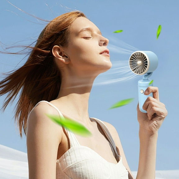 Mini Portable Fan,Handheld Fan,3 Speed Personal Small Makeup Fan 2000 Battery Hand Fan,Lightweight Washable USB Rechargeable Little Fan for Stylish Girl Women Travel Gift Fan Light Blue