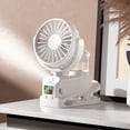 thumbnail image 1 of Mini Portable Fan, Hwkond Multifunctional Clip Spray USB Charging Big Wind Mute 360 Degree Rotating Mini Fan, 1 of 9