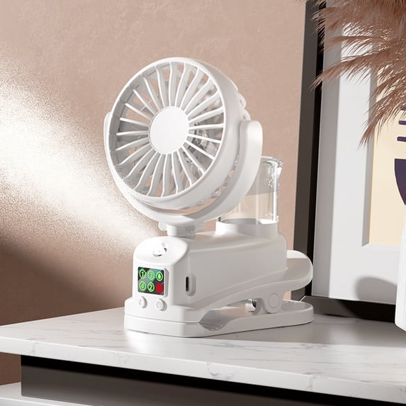 Mini Portable Fan, Hwkond Multifunctional Clip Spray USB Charging Big Wind Mute 360 Degree Rotating Mini Fan