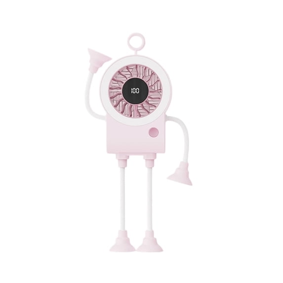 Mini Portable Fan Rechargeable Fan USB Rechargeable Suction Cup Fan Portable Mini Fan With Digital Speed Display Adjustable Wind Quiet Coolings for Outdoor & Working