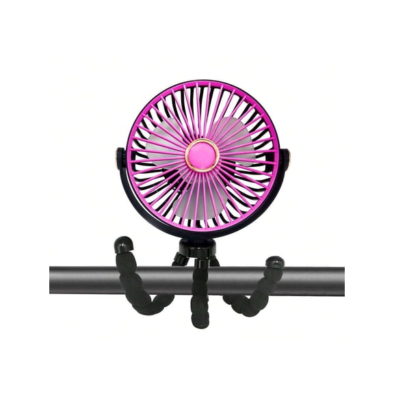 Mini Portable Fan - USB Charging, 5 Speeds, 360° Rotation With Detachable Tripod, Suitable For Strollers, Desks, Car Seats And Travel, Clip-, Cooling Fan (, Black, Pink)