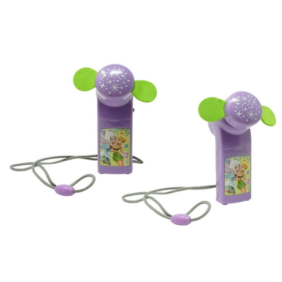 Mini Portable Fans - Tinkerbell (2 Pack) with Neck Strap, Battery Operated